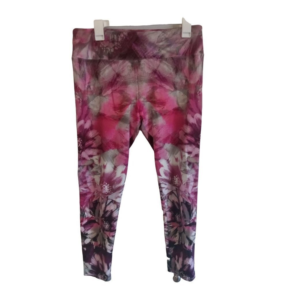 Soft Surroundings high waist Purple pink marble cropped leggings